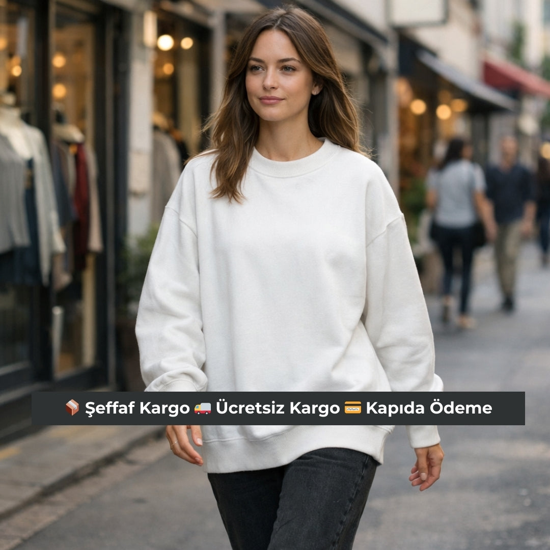 4 Adet Kışlık Bisiklet Yaka Sweatshirt