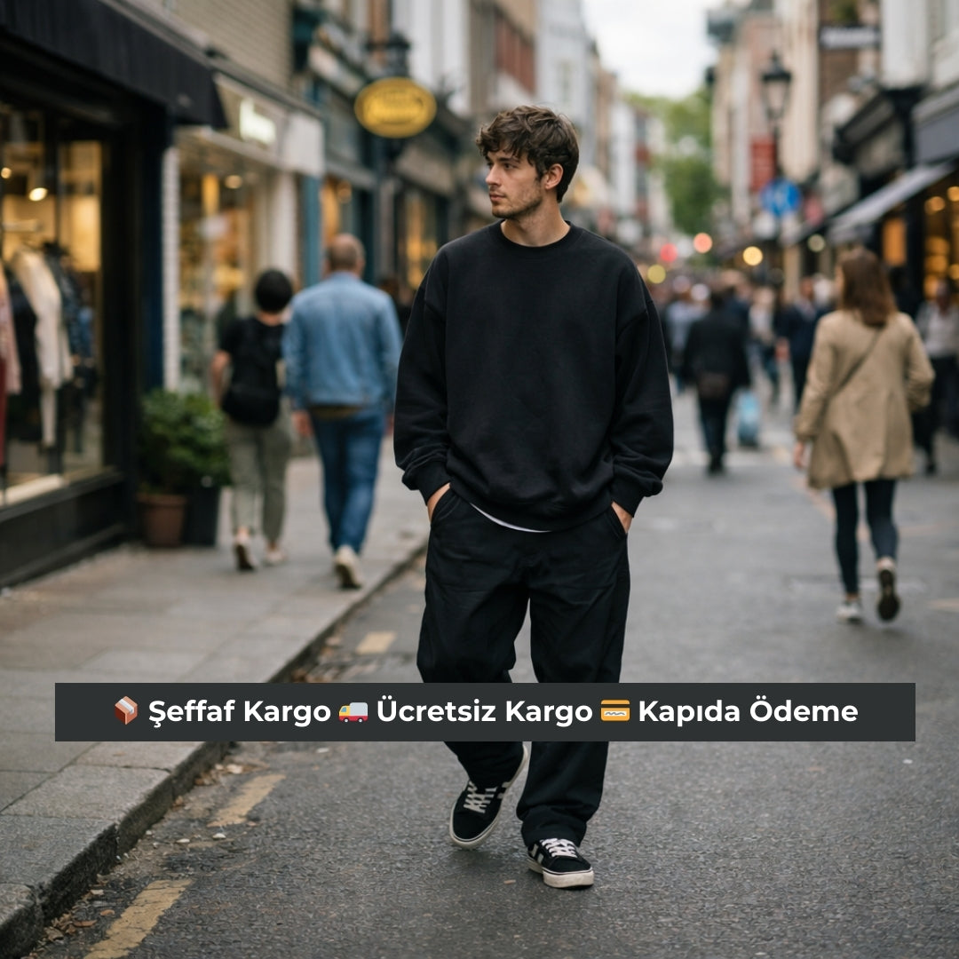 4 Adet Kışlık Bisiklet Yaka Sweatshirt