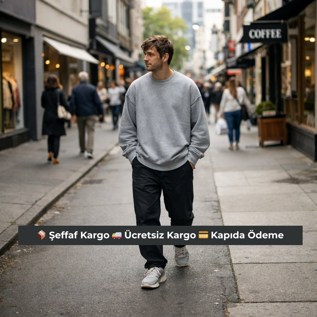 4 Adet Kışlık Bisiklet Yaka Sweatshirt